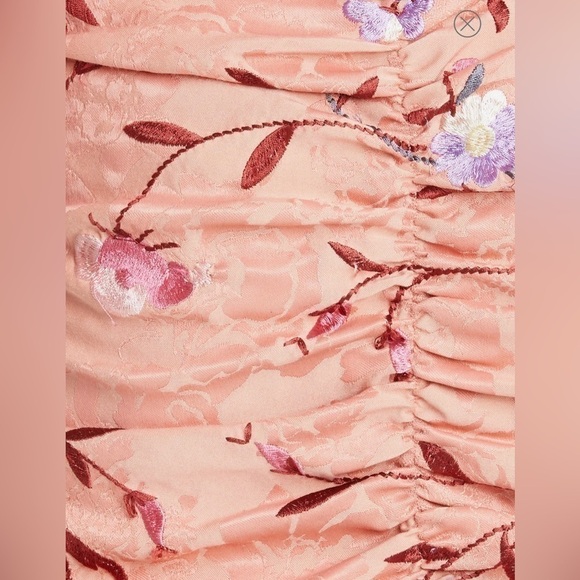 TiMo Ruched Floral Embroidered Jacquard Dress - Picture 4 of 12